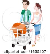 Poster, Art Print Of Couple Buying A House