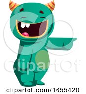 Green Monster Laughing At Somebody Vector Illustration