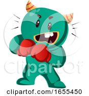 Green Monster Ready To Box Vector Illustration