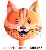 Poster, Art Print Of Happy Red Cartoon Cat Vector Illustration