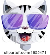Poster, Art Print Of Happy Cartoon Act With Purple Sunglasses Vector Illustration