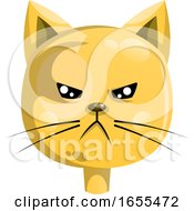 Poster, Art Print Of Angry Yellow Cat Vector Illustration