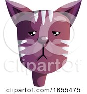 Poster, Art Print Of Cartoon Purple Cat Vector Illustration
