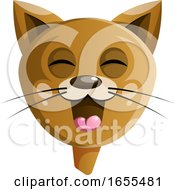 Poster, Art Print Of Brown Cartoon Happy Cat Vector Illustration