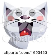 Poster, Art Print Of Angry Grey Cartoon Cat Vector Illustration