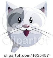 Poster, Art Print Of Happy Grey Cartoon Cat Vector Illustration