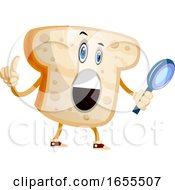 Bread With Magnifying Glass Illustration Vector