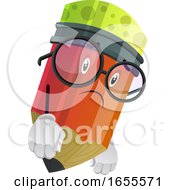 Poster, Art Print Of Red Pencil Look Disappointed Illustration Vector