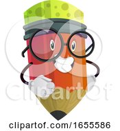 Poster, Art Print Of Happy Red Pencil Illustration Vector