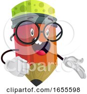 Really Happy Cute Red Pencil Illustration Vector