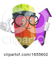Red Pencil Holding Purple Pointer Illustration Vector