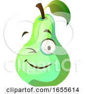 Poster, Art Print Of Pear Monster Winks Illustration Vector