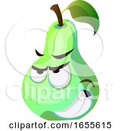 Poster, Art Print Of Angry Pear Cartoon Face Illustration Vector