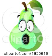 Poster, Art Print Of Amazed Pear Cartoon Face Illustration Vector