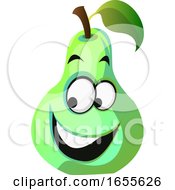 Poster, Art Print Of Happy Pear Cartoon Face Illustration Vector
