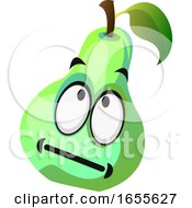 Poster, Art Print Of Cartoon Pear Face Not In The Mood Illustration Vector