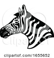 Poster, Art Print Of Black And White Profiled Zebra Head