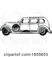 Poster, Art Print Of Black And White Vintage Car
