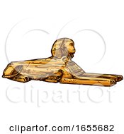 Sketched Egyptian Great Sphinx Of Giza
