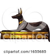 Sketched Egyptian Anubis by Vector Tradition SM