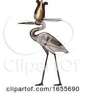 Sketched Egyptian Heron