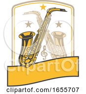 Poster, Art Print Of Crossed Saxophones