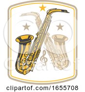 Poster, Art Print Of Crossed Saxophones