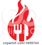 Poster, Art Print Of Flame And Silverware Design