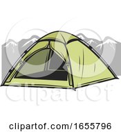 Poster, Art Print Of Tent And Mountains