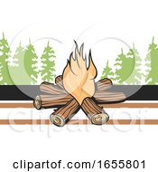 Poster, Art Print Of Campfire And Trees