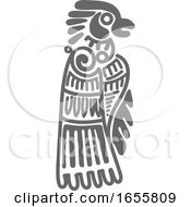 Poster, Art Print Of Gray Mayan Aztec Hieroglyph Art Of An Eagle