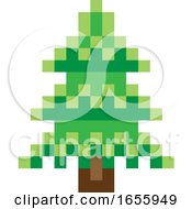 Poster, Art Print Of Tree Pixel 8 Bit Video Game Art Icon