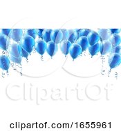 Poster, Art Print Of Blue Party Balloons Background