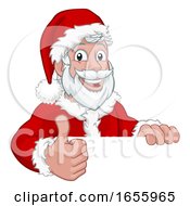 Young Santa Sign Thumbs Up Christmas Cartoon