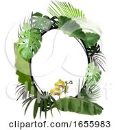 Poster, Art Print Of Oval Shaped Foliage Frame