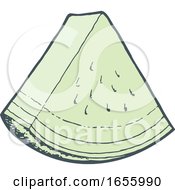 Poster, Art Print Of Sketched Green Watermelon Wedge