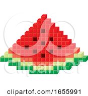 Sketched Green Watermelon Wedge by Any Vector