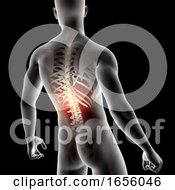 3D Male Medical Figure With Spine Highlighted