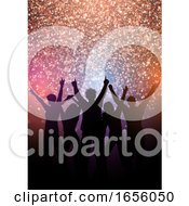 Party Crowd Background With Glittery Lights