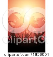 Poster, Art Print Of Party Crowd On A Summer Landscape Background
