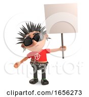 Angry Punk Rocker Protests With His Blank Placard by Steve Young