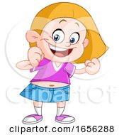 Cartoon Excited Girl