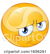 Poster, Art Print Of Yellow Smiley Emoji Smiling Shyly