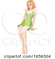 Poster, Art Print Of Blond Woman Sitting