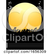 Music Festival Party Copy Space Border And Crowd Rith Notes