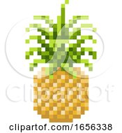 Poster, Art Print Of Pineapple Pixel Art 8 Bit Video Game Fruit Icon
