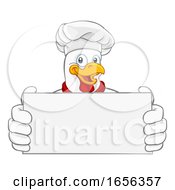 Poster, Art Print Of Chicken Chef Cartoon Rooster Cockerel Mascot Sign