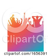 Colourful Gradient Party Audience Silhouette