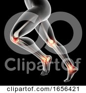 Poster, Art Print Of 3d Male Medical Figure With Knees And Ankles Highlighted