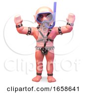 Bald Gay Man In Bondage Fetish Outfit Wearing A Snorkel Diving Mask by Steve Young